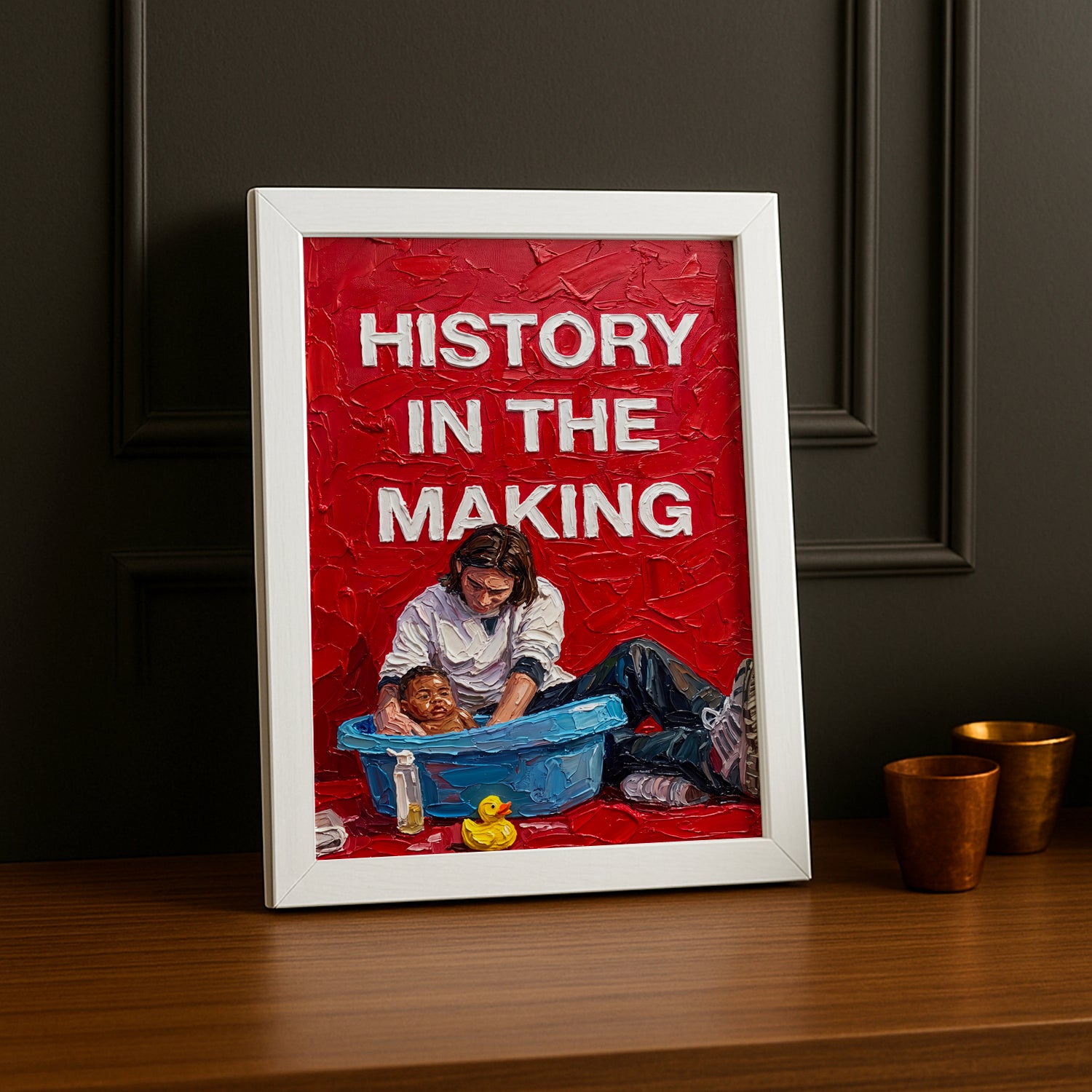 Cadre Photo Messi & Lamine Yamal – "History In The Making" | Art Peinture à l'Huile TonCadre