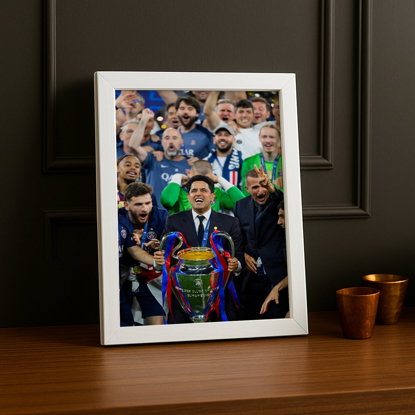 Cadre Photo Nasser Al-Khelaïfi – Trophée Champions League 2026 | PSG TonCadre