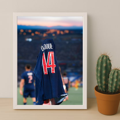 Poster encadrée Paris Saint-Germain - Désiré Doué Maillot