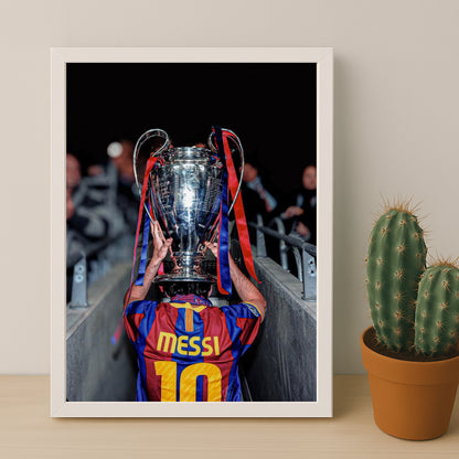 Poster encadrée FC Barcelone - Lionel Messi Champions League