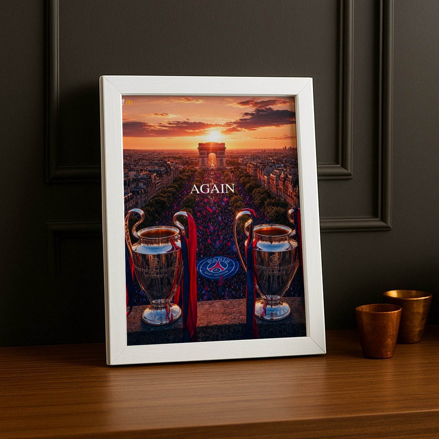 Cadre Photo PSG – "Again" Arc de Triomphe Back 2 Back Champions League 2025 & 2026 TonCadre