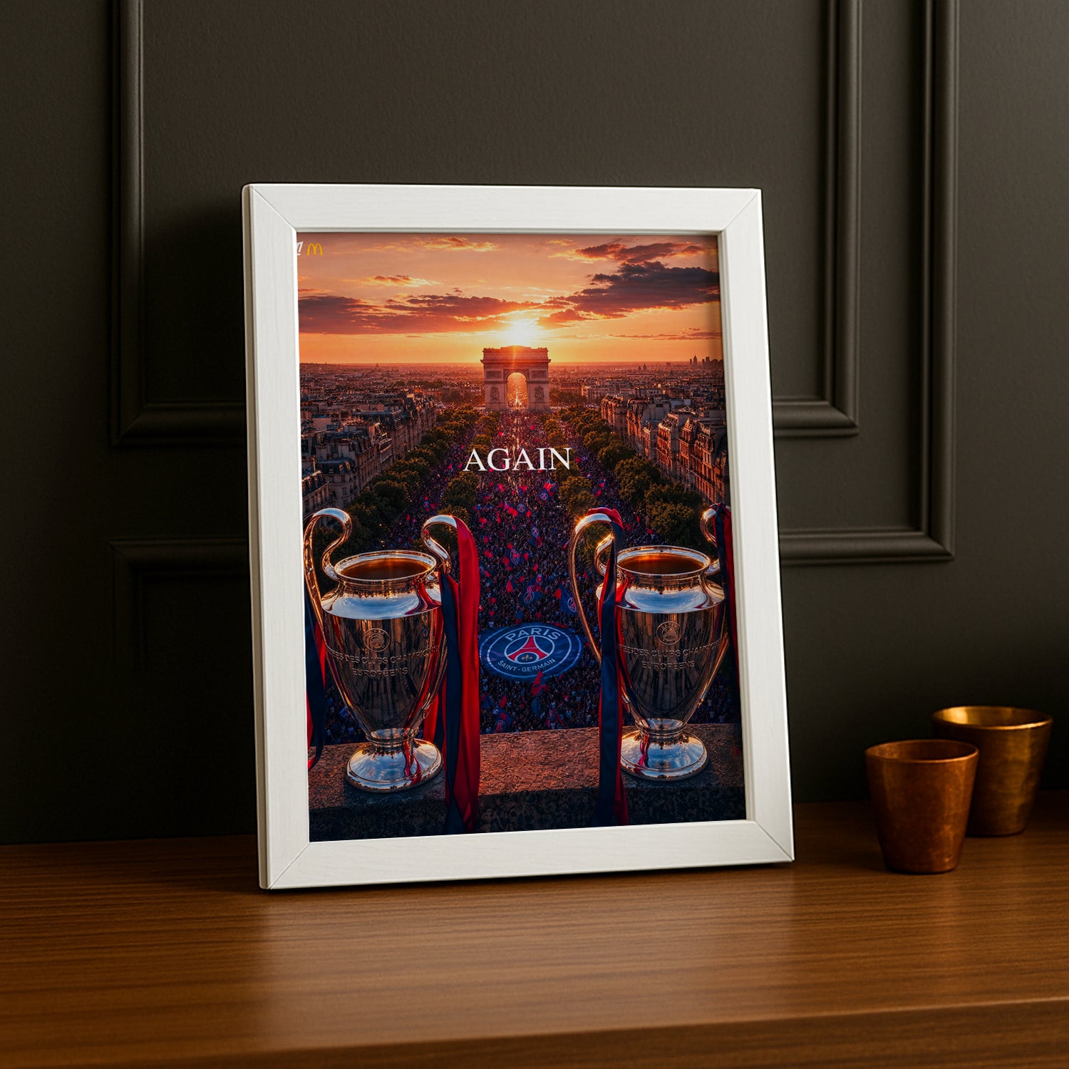 Cadre Photo PSG – "Again" Arc de Triomphe Back 2 Back Champions League 2025 & 2026 TonCadre