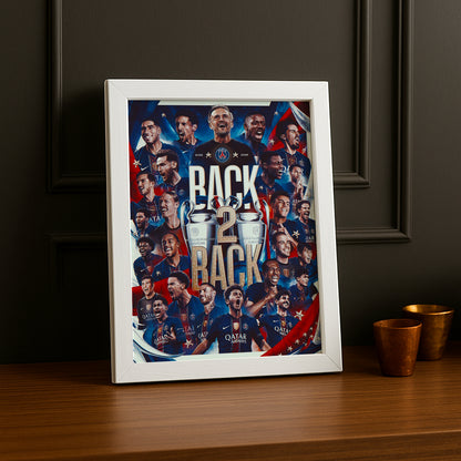 Cadre Photo PSG Back 2 Back – Champions League 2025 & 2026 | Paris Saint-Germain TonCadre