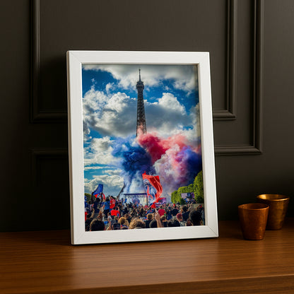 Cadre Photo PSG – Fumigènes Tour Eiffel Supporters Parade Champions League 2026 TonCadre