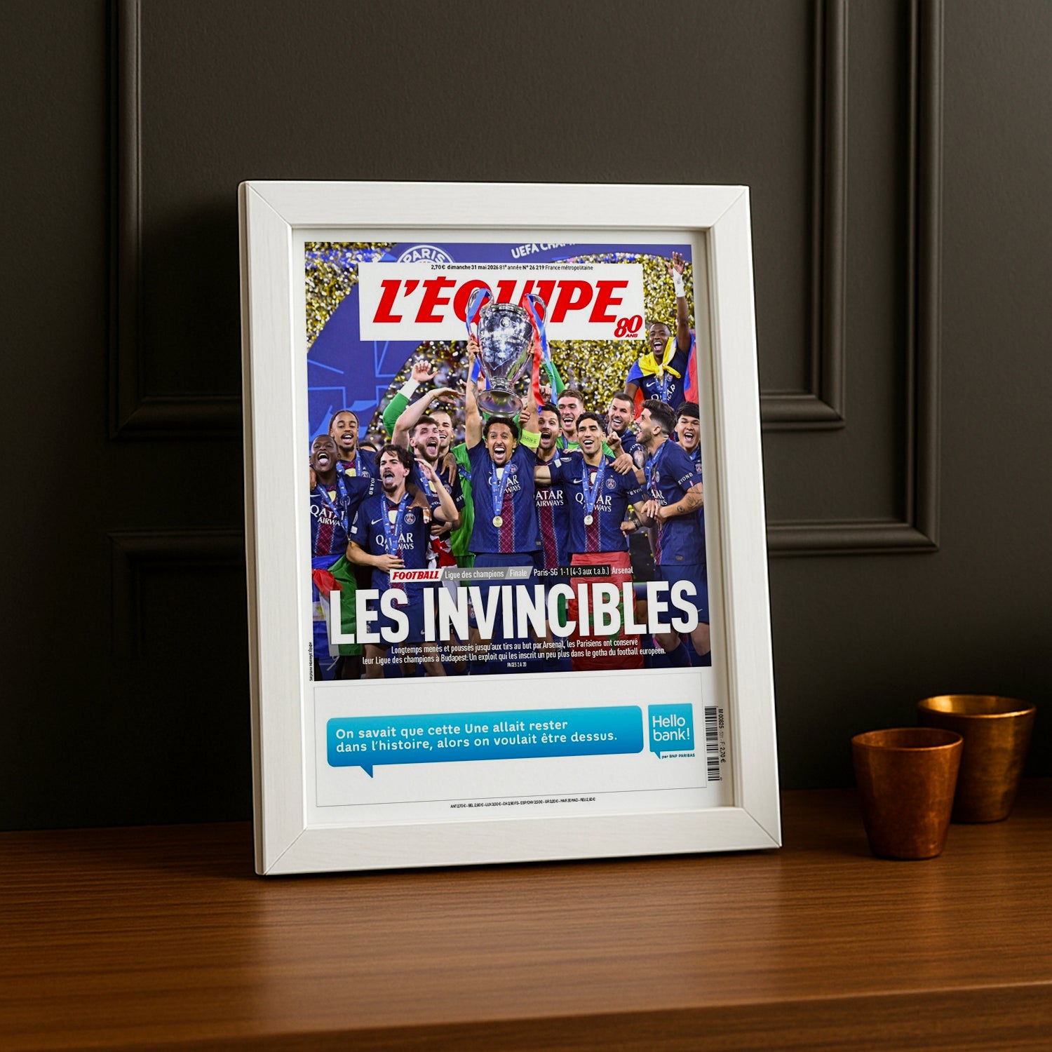 Cadre Photo Une L'Équipe – "Les Invincibles" PSG Champions League 2026 TonCadre