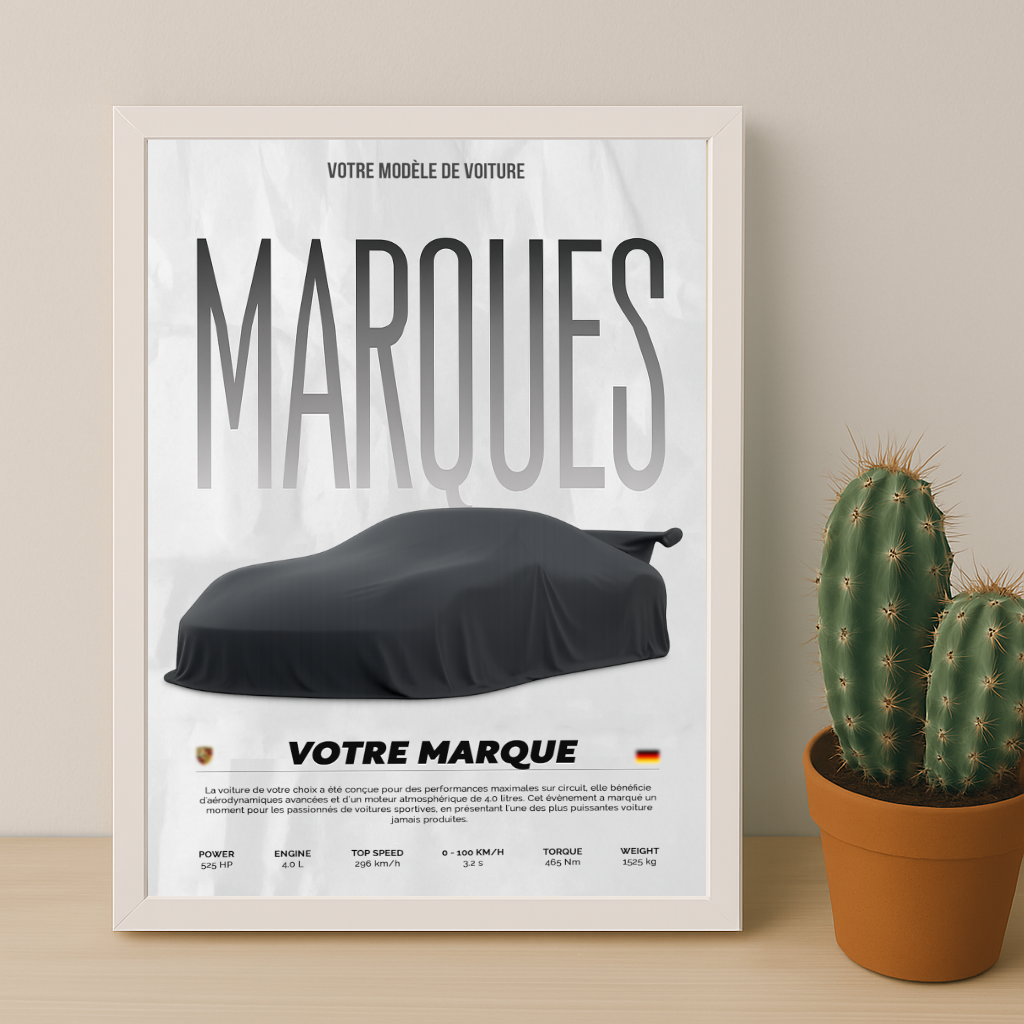 Cadre Photo Voiture Personnalisé – Affichez Votre Passion Automobile