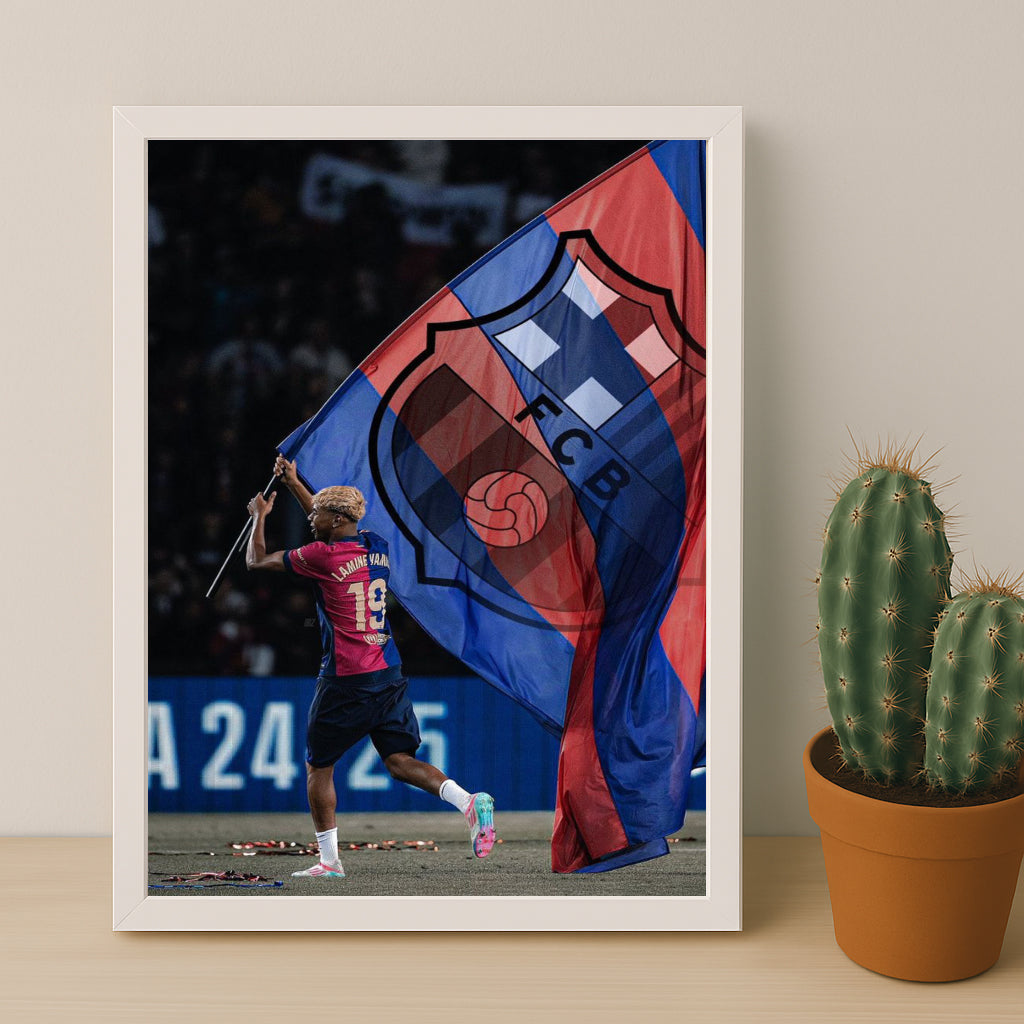 Poster encadrée FC Barcelone - Lamine Yamal FCB