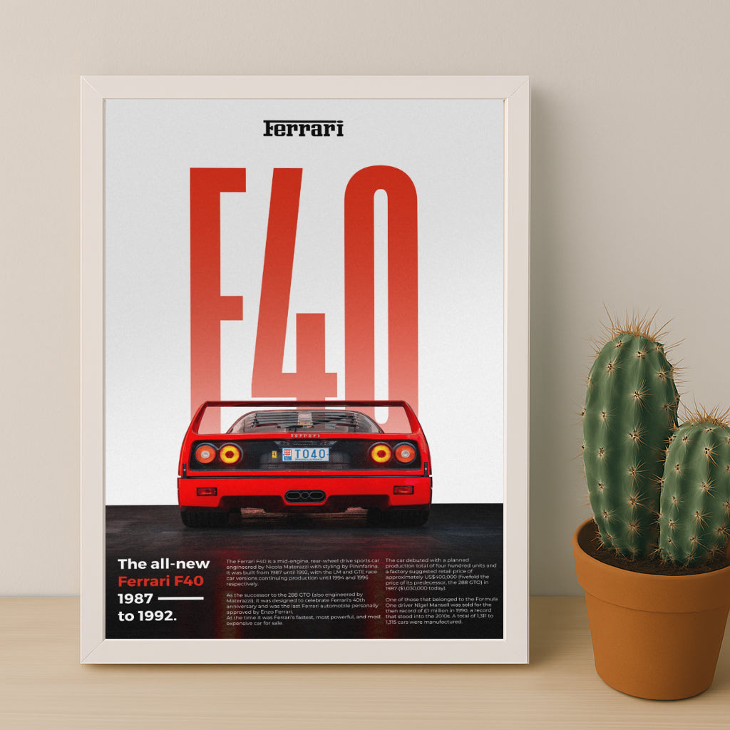 Poster Voitures - Ferrari F40