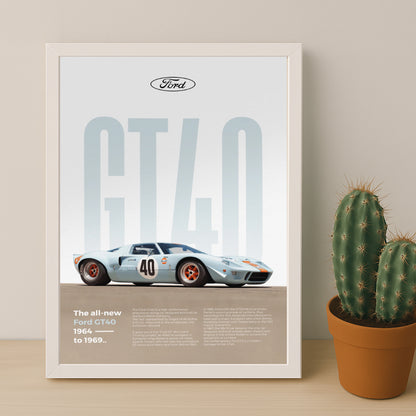 Poster Voitures - Ford GT40