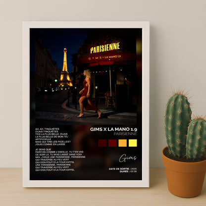 Cadre photo Titre Musicaux - Parisienne de Gims