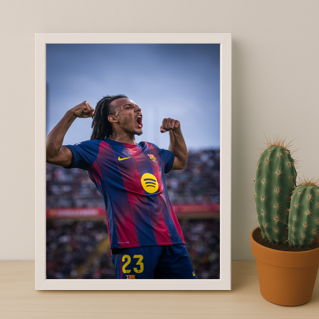 Poster encadrée FC Barcelone - Jules Koundé