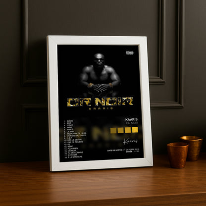 Cadre Photo Kaaris - Or Noir