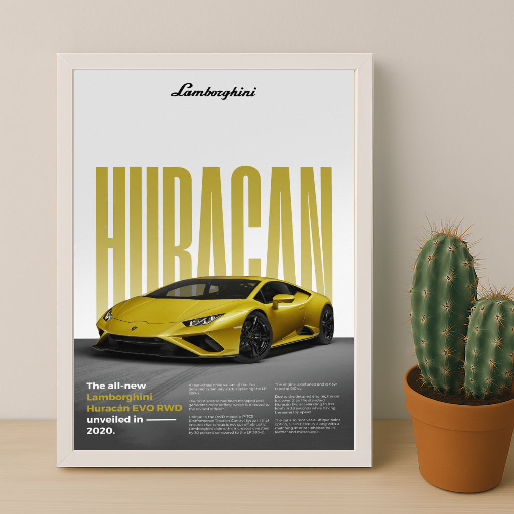 Poster Voitures - Lamborghini Huracan Evo RWD