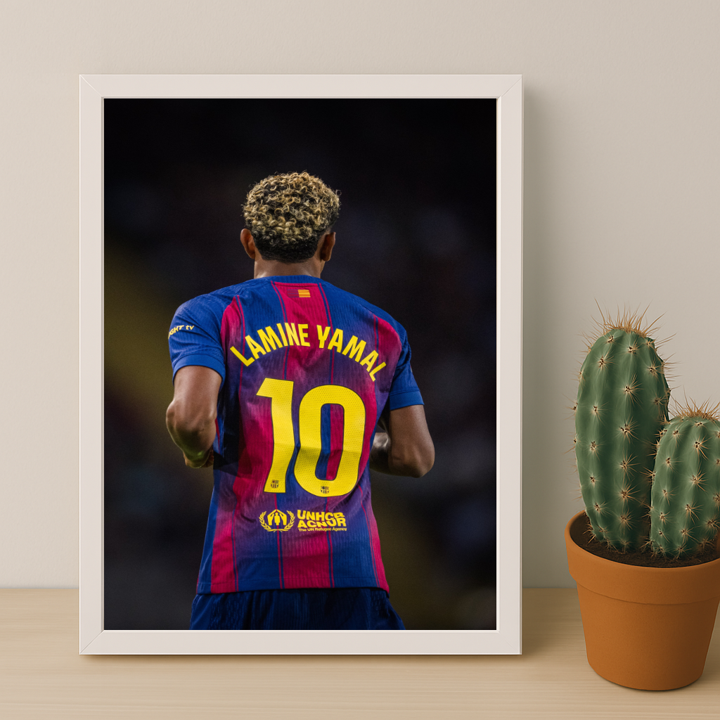 Poster encadrée FC Barcelone - Lamine Yamal 10