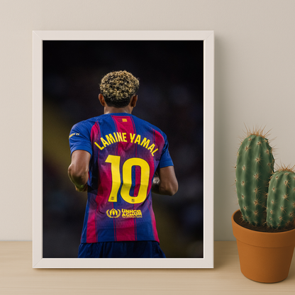 Poster encadrée FC Barcelone - Lamine Yamal 10