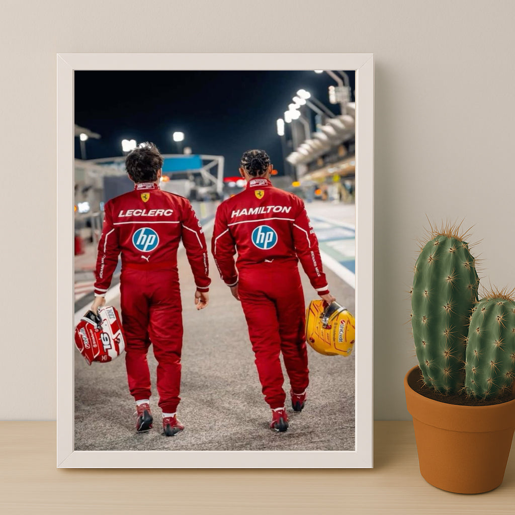 Poster encadrée Formule 1 - Charles Leclerc x Lewis Hamilton