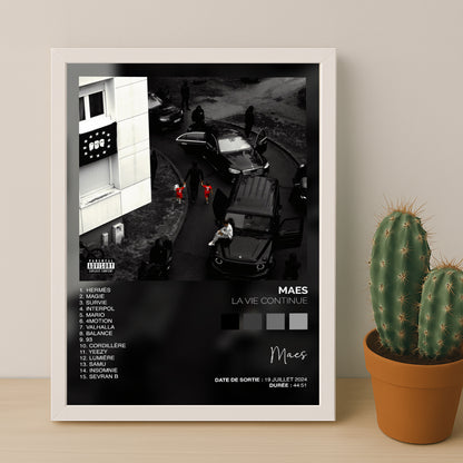 Cadre photo Album Musicaux - La vie continue de Maes