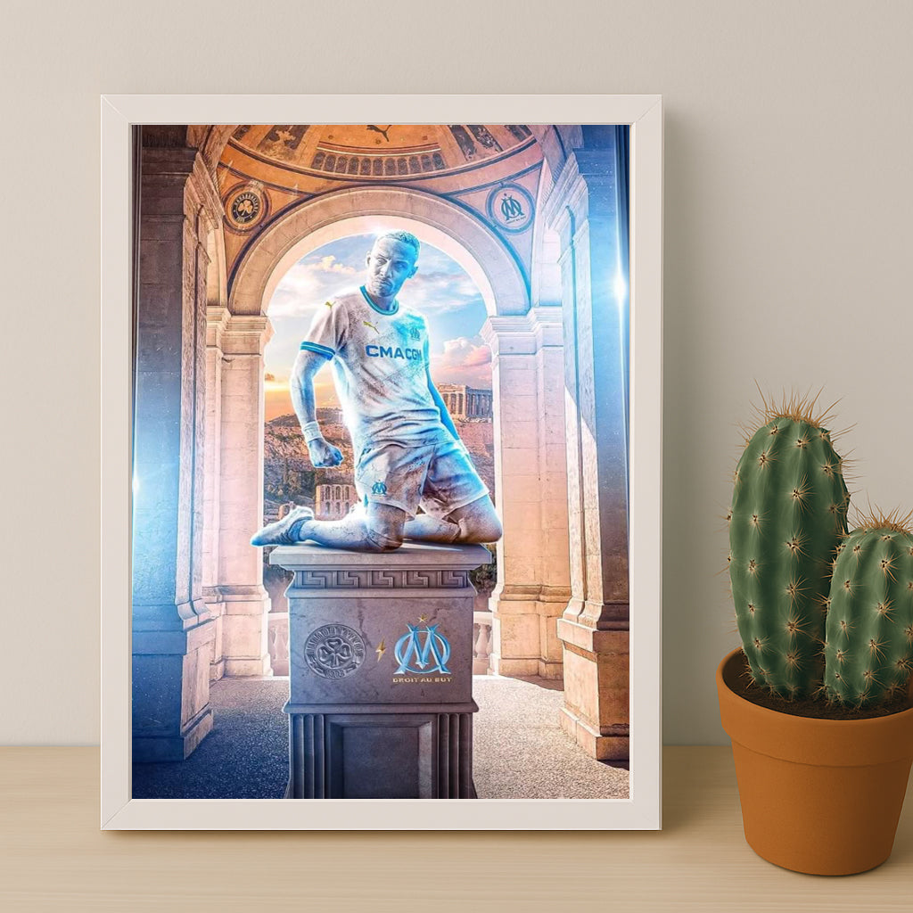 Poster encadrée Olympique de Marseille - Statue