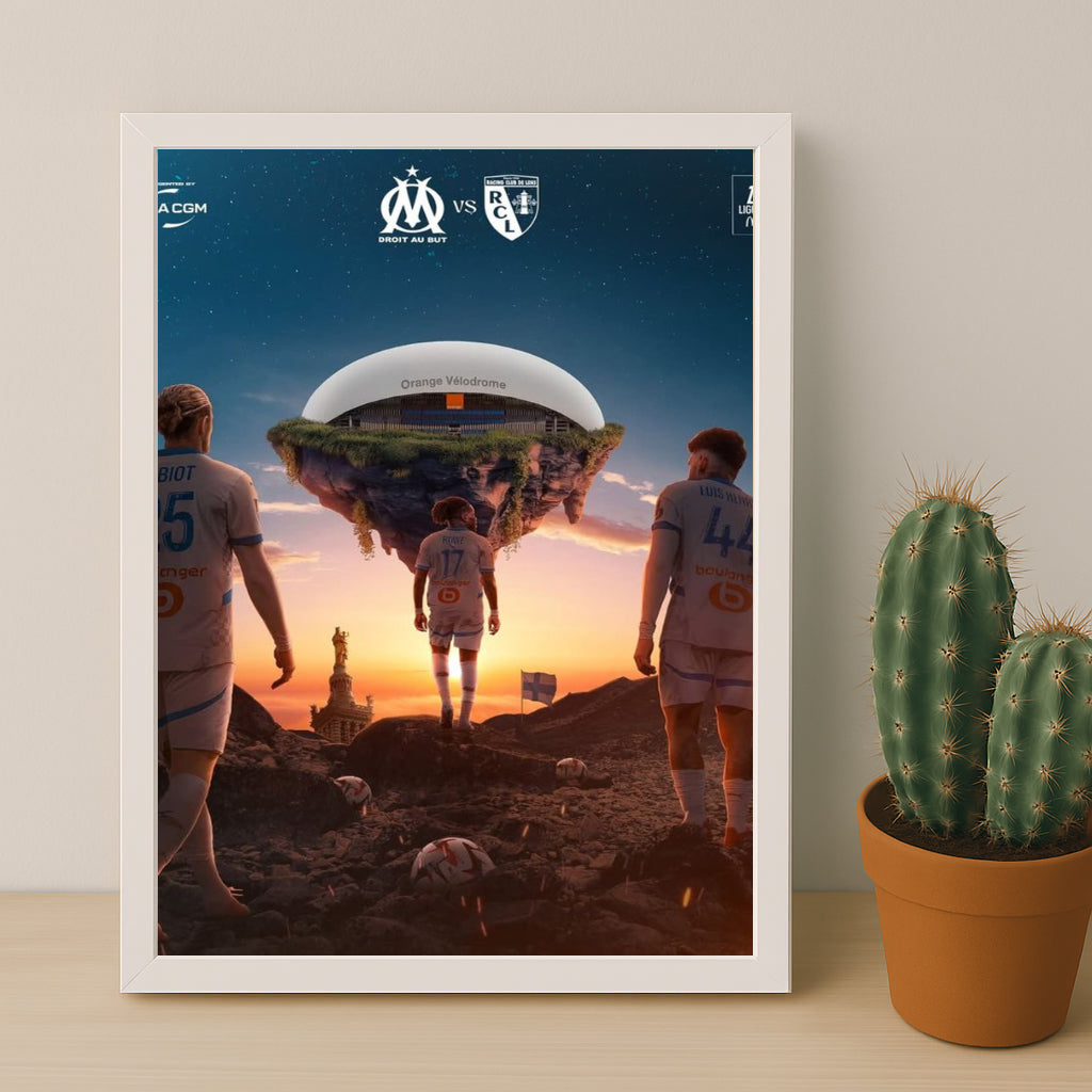 Poster encadrée Olympique de Marseille - Illustration