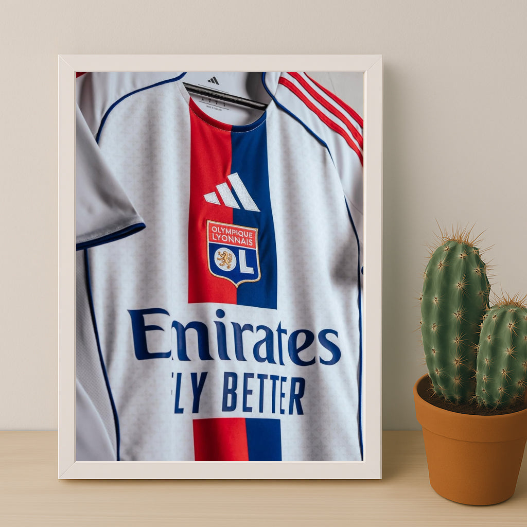 Poster Maillot Football - Olympique Lyonnais Retro