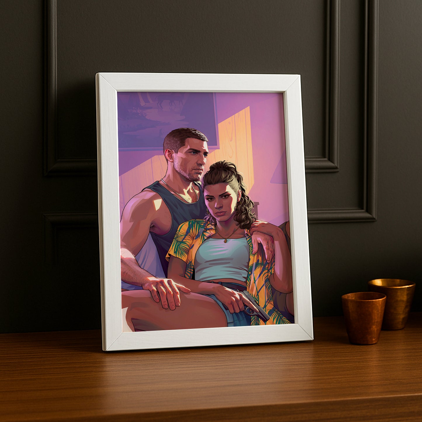Poster Grand Theft Auto VI – Lucia & Jason Duo Encadré TonCadre