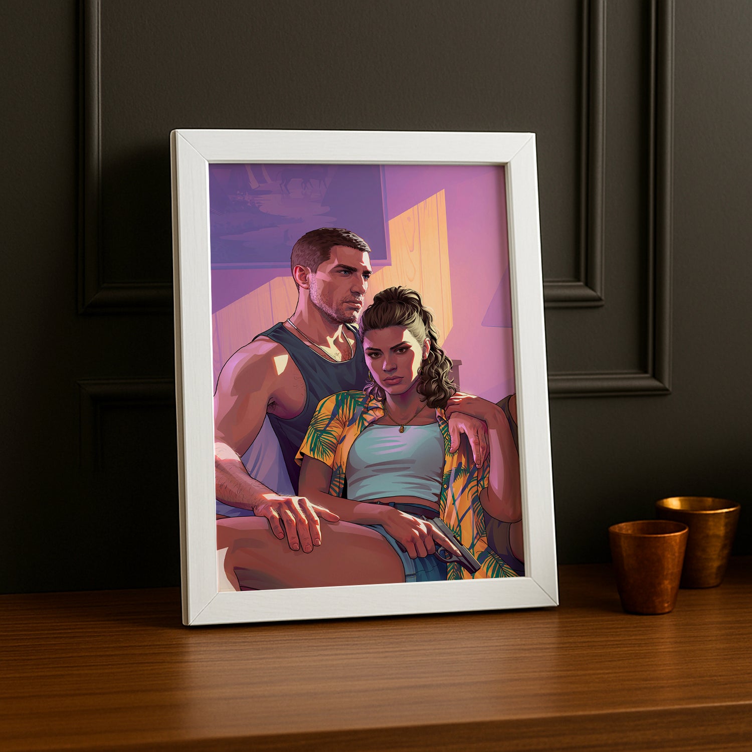 Poster Grand Theft Auto VI – Lucia & Jason Duo Encadré TonCadre