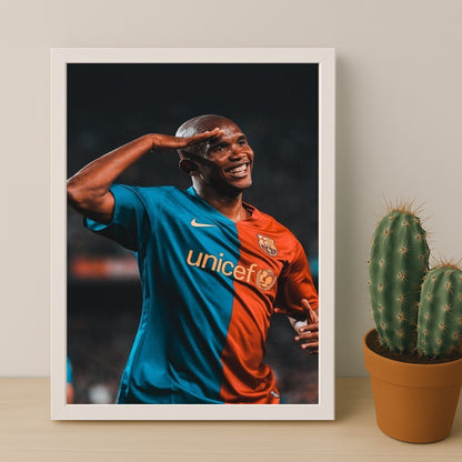 Poster encadrée FC Barcelone - Samuel Etoo