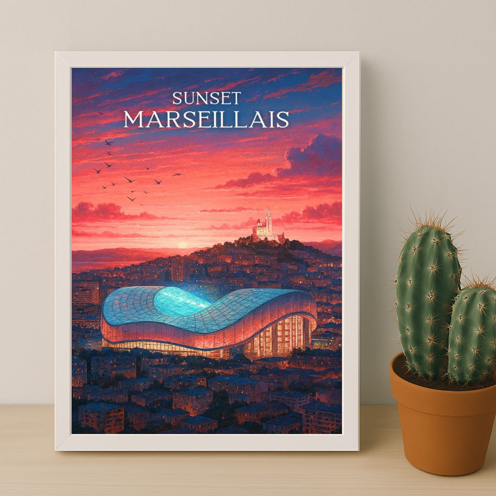 Poster encadrée Olympique de Marseille - Sunset Marseillais
