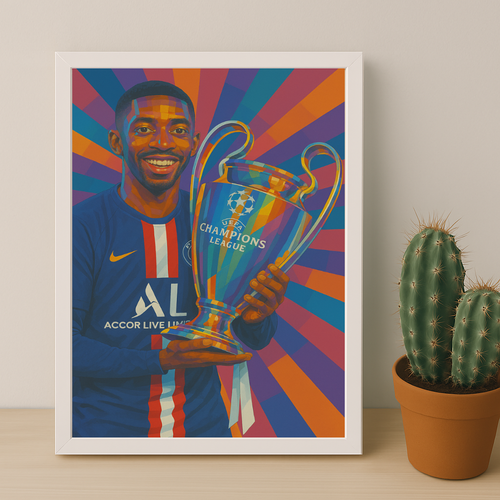 Cadre photo Ousmane Dembélé Ligue des champions