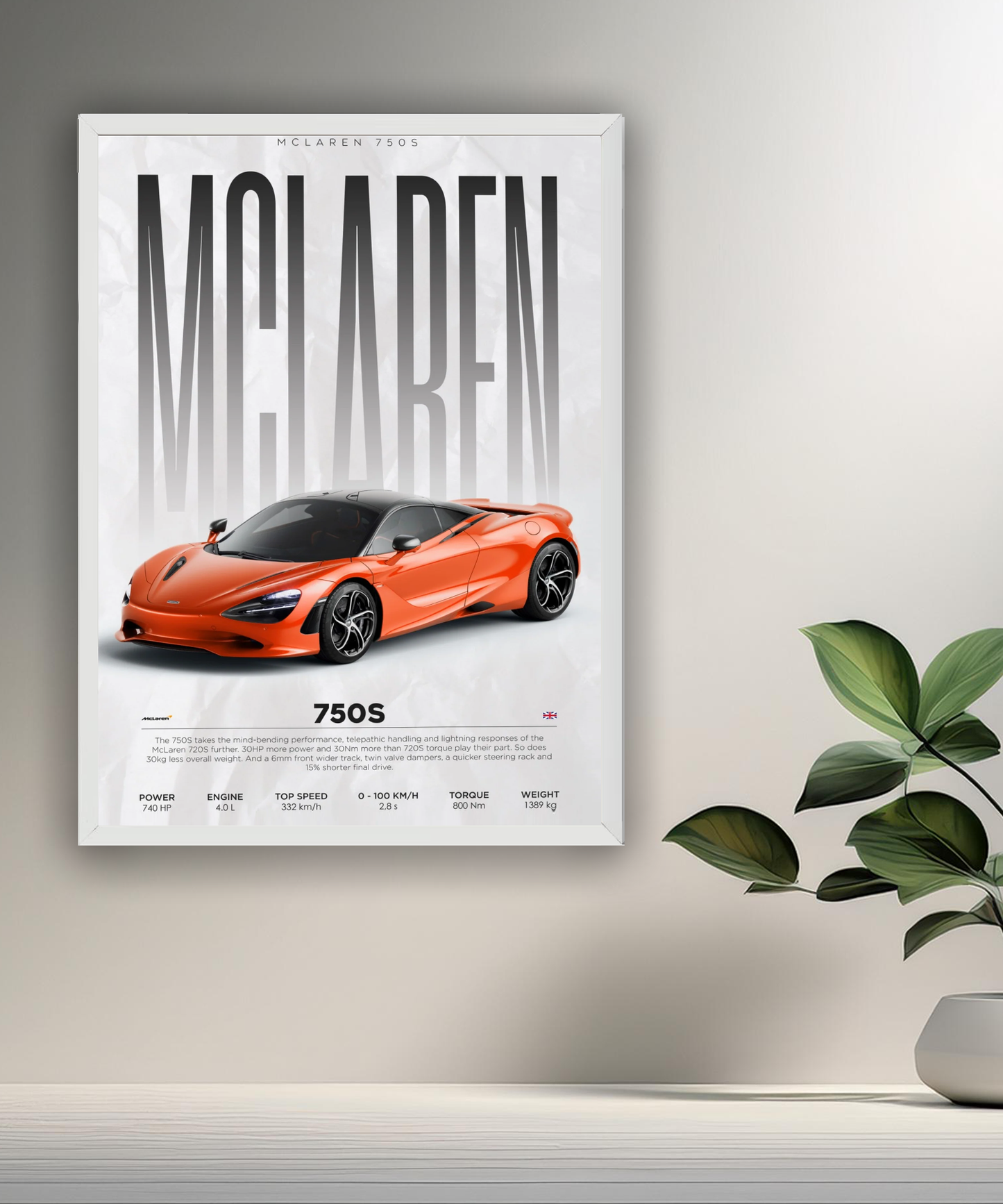 Cadre photo McLaren 750s