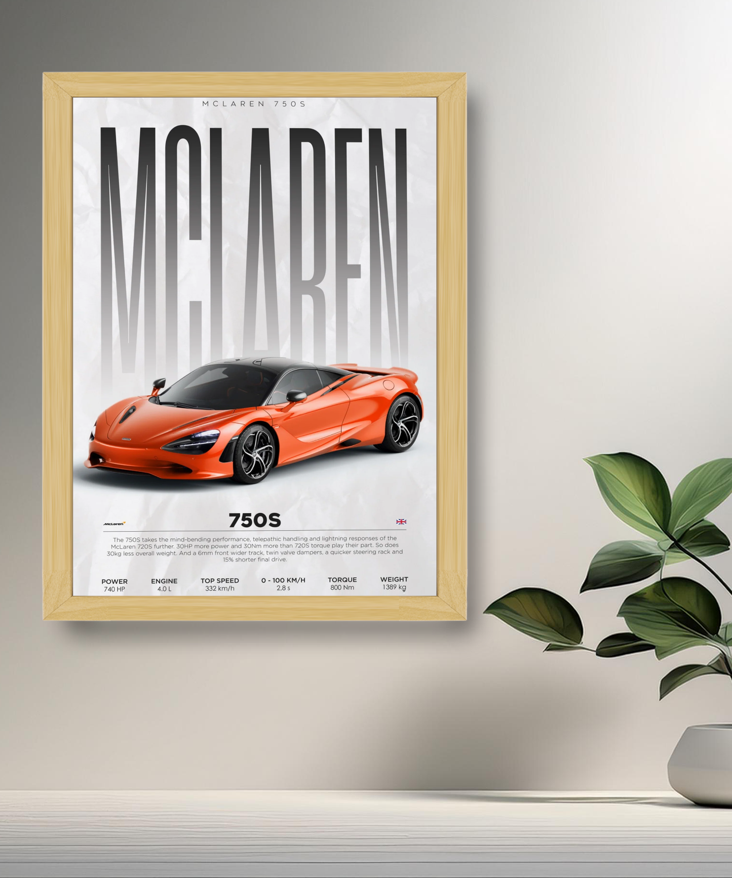 Cadre photo McLaren 750s
