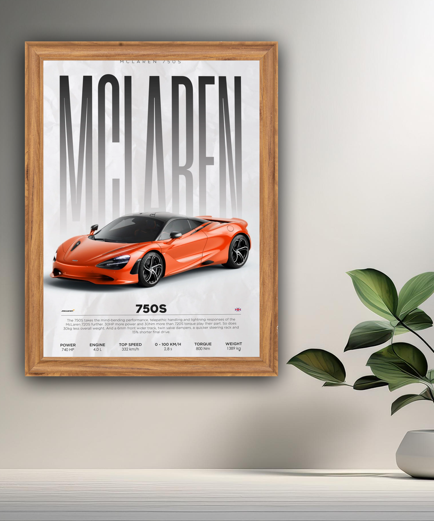 Cadre photo McLaren 750s