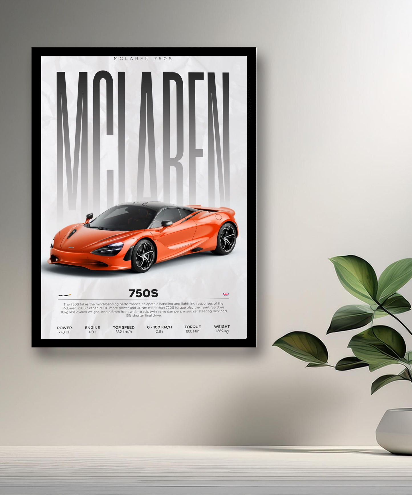 Cadre photo McLaren 750s