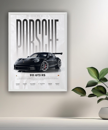 Cadre photo Porsche GT3 RS 911 noir