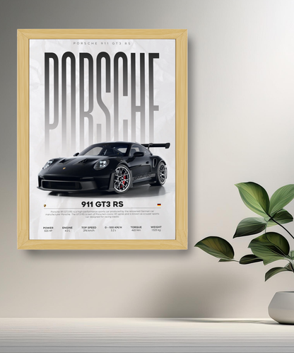 Cadre photo Porsche GT3 RS 911 noir