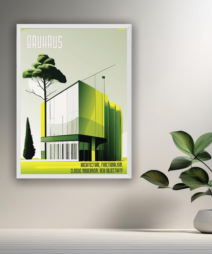 Cadre photo Bauhaus Architecture vert