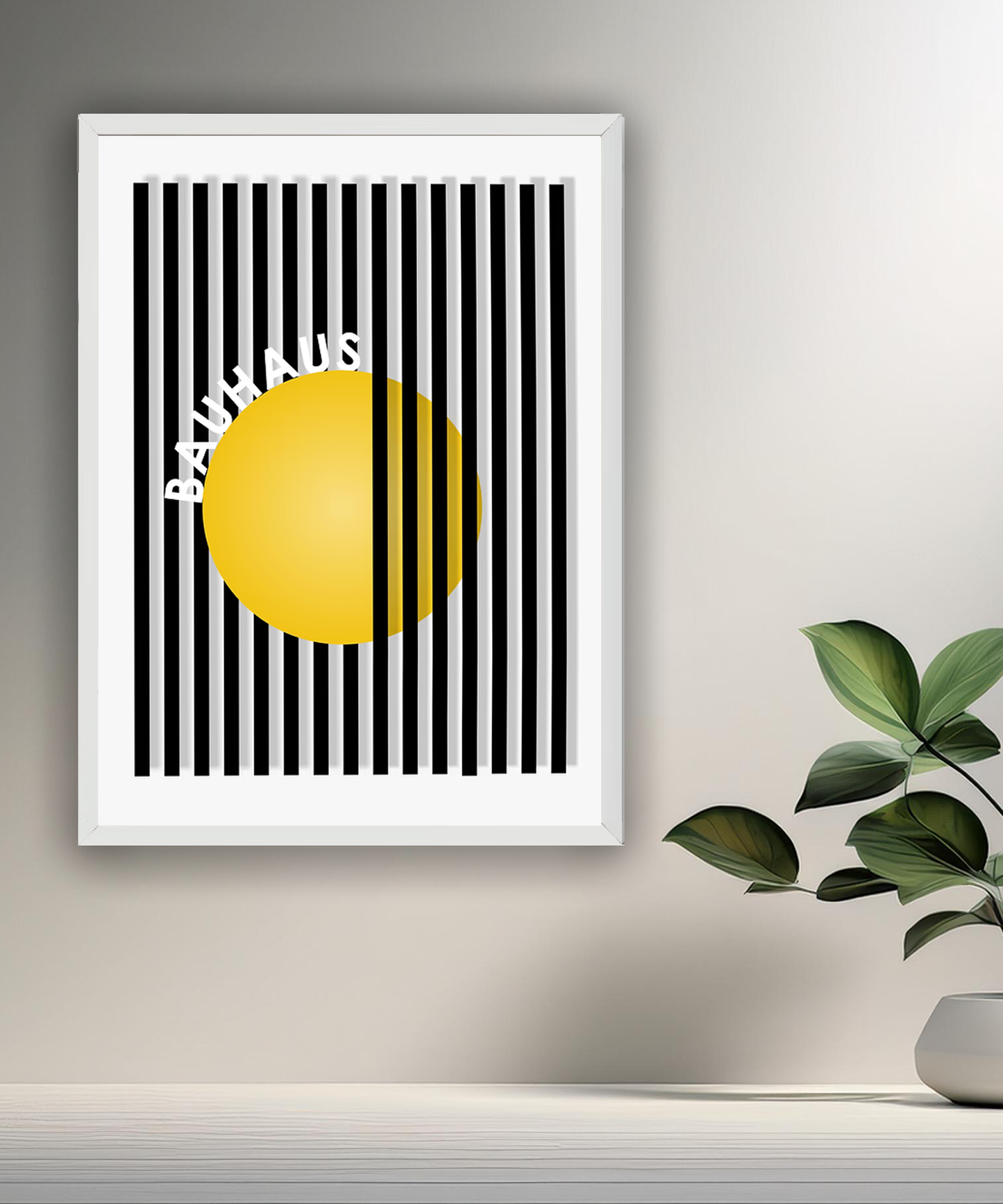 Cadre photo Bauhaus cercle jaune