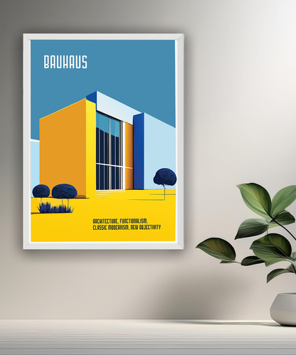 Cadre photo Bauhaus Architecture jaune