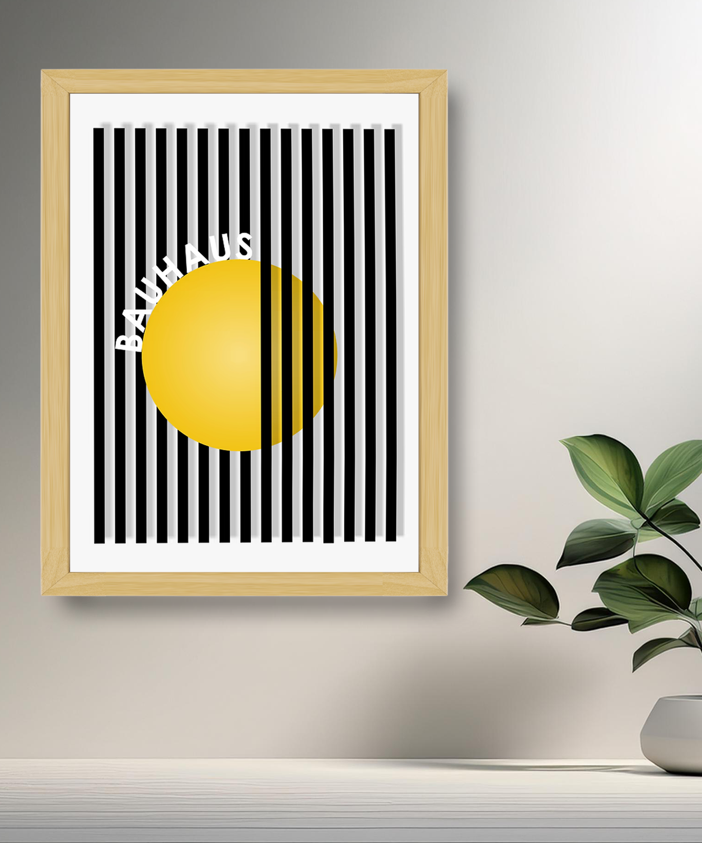 Cadre photo Bauhaus cercle jaune