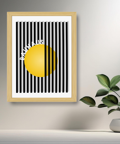 Cadre photo Bauhaus cercle jaune