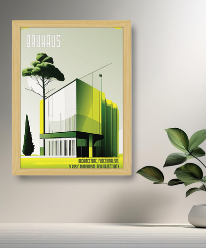 Cadre photo Bauhaus Architecture vert