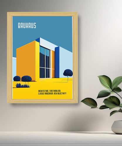 Cadre photo Bauhaus Architecture jaune