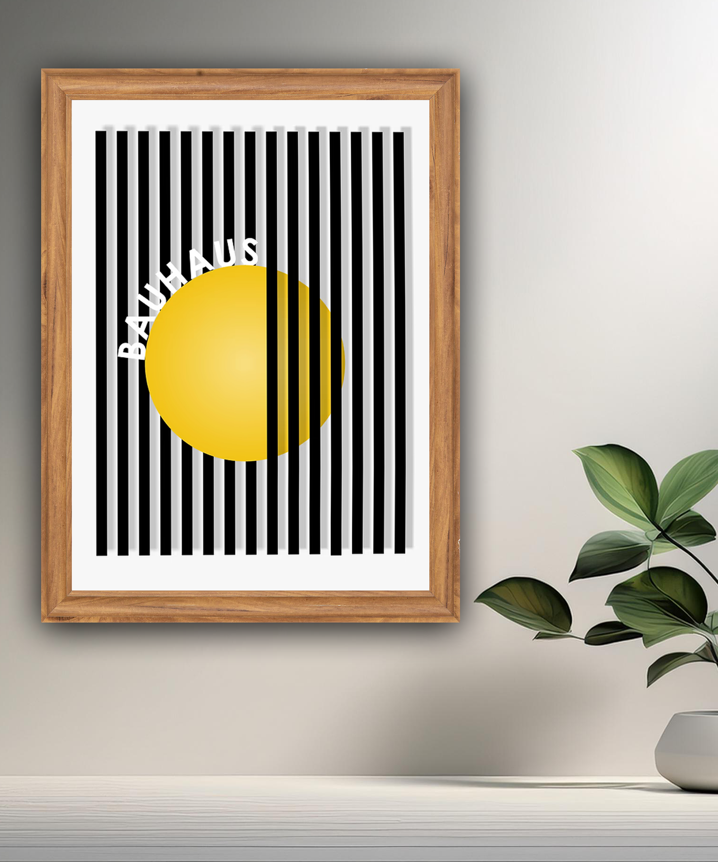 Cadre photo Bauhaus cercle jaune
