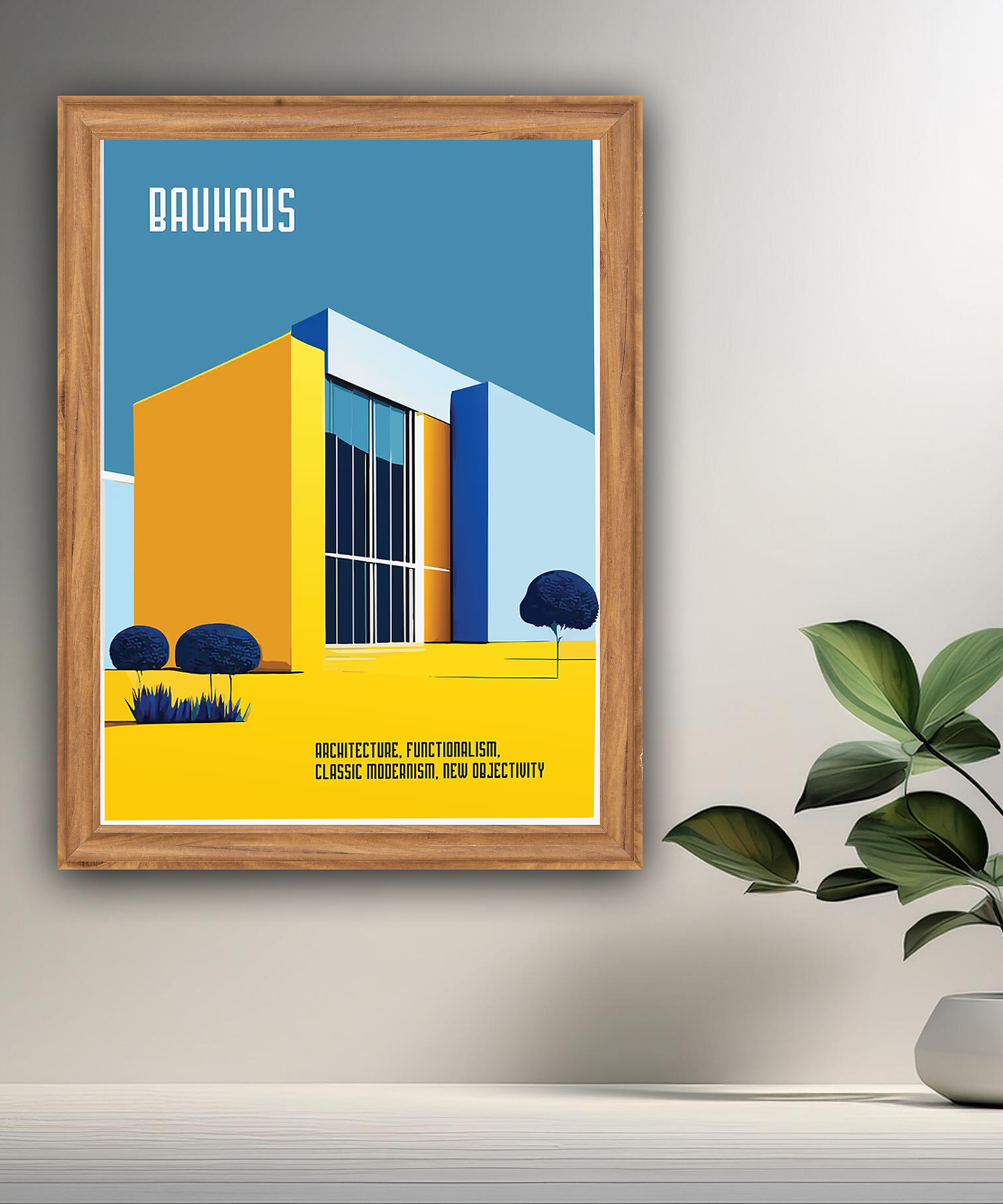 Cadre photo Bauhaus Architecture jaune
