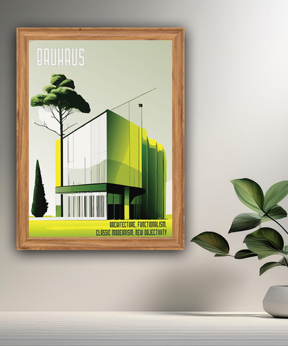 Cadre photo Bauhaus Architecture vert