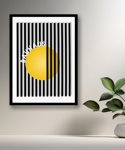 Cadre photo Bauhaus cercle jaune