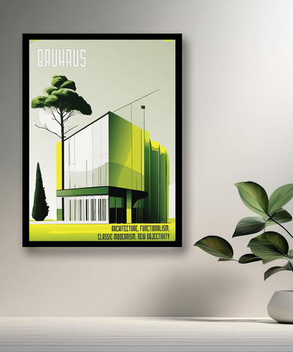 Cadre photo Bauhaus Architecture vert