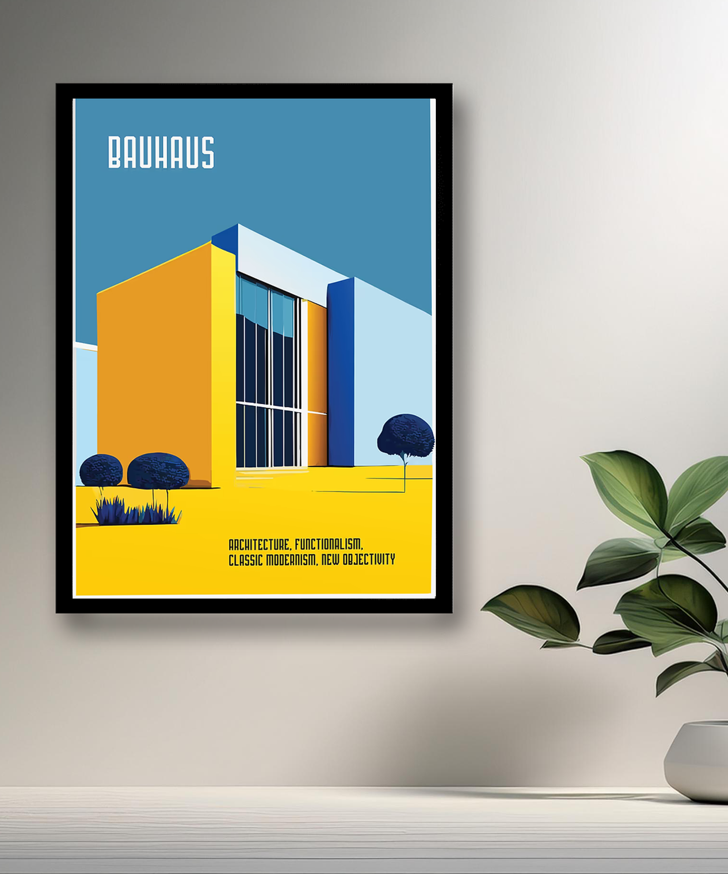 Cadre photo Bauhaus Architecture jaune