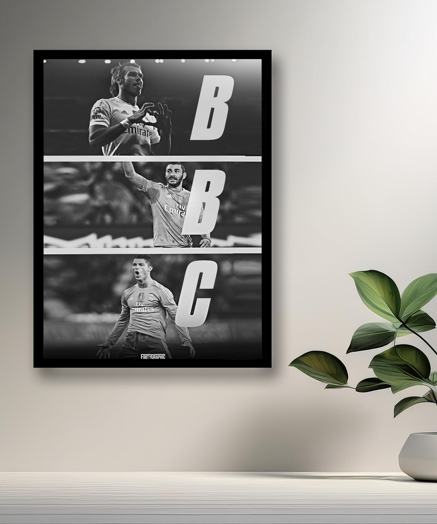 Cadre photo de Benzema, Bale, Cristiano