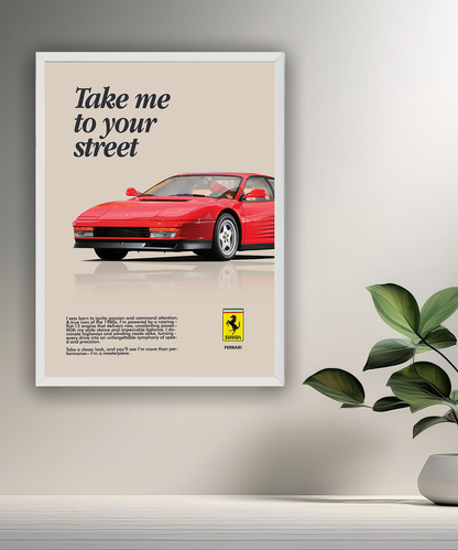 Cadre photo Ferrari Take me to your street